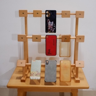 实木制三层15位手机壳专用展示架