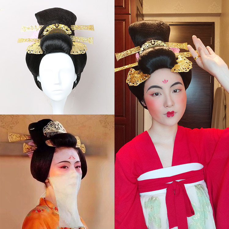 长安十二时辰热依扎檀棋古装假发唐代仕女皇后贵妃反串cos全头套