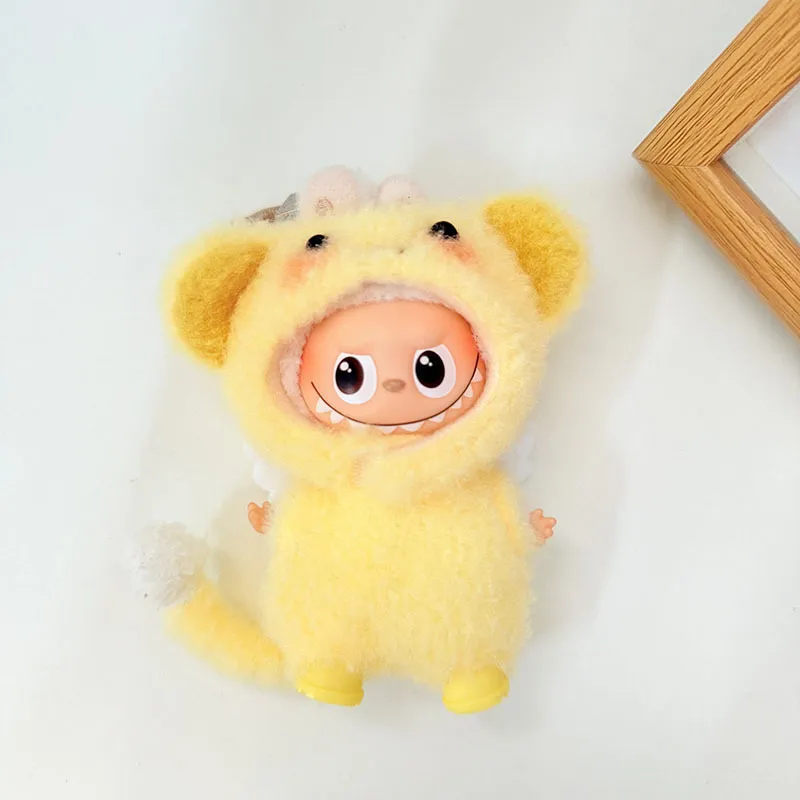 [超美家]LABUBU4.0心底密码搪胶毛绒挂件小鼻嘎娃衣天使黄猴服套