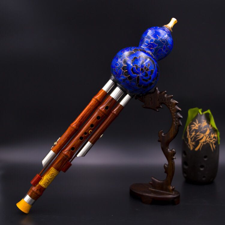 景泰蓝黑檀木红木专业成人专业演奏款葫芦丝调葫芦丝降调