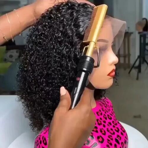 Pre Cut 7x5 Glueless Short bob Wigs Curly Human Hair Wig Dee