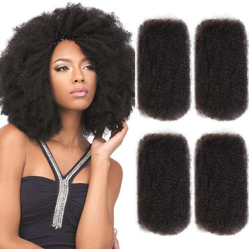Afro Kinky Bulk Human Hair Medium Brown #4 Color 35G Tight