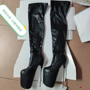 秒杀特价靴子19公分超高细跟22cm过膝长靴女鞋性感恨天高瘦瘦靴