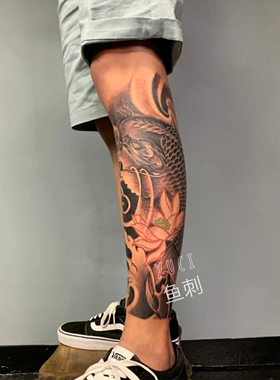 纹身贴花腿男女防水持久  尺寸（20乘以25cm）浮世绘日式大图仿真