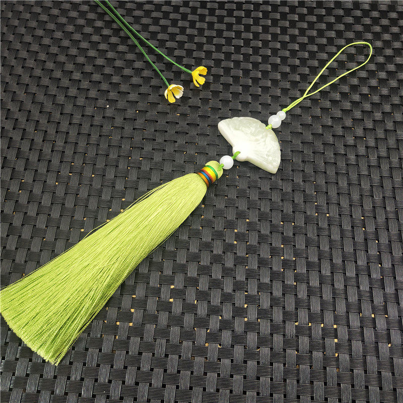 手工古风玉佩腰佩扇形牡丹流苏腰间配饰汉服旗袍压襟复古禁步宫绦