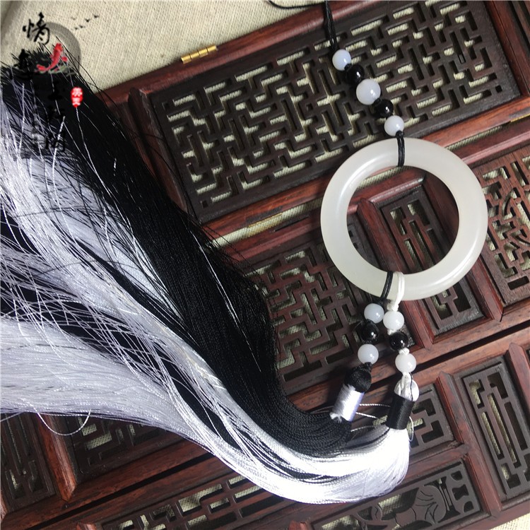 金丝玉平安环玉佩吊坠古风汉服腰配宫绦禁步配饰古装拍摄道具流苏