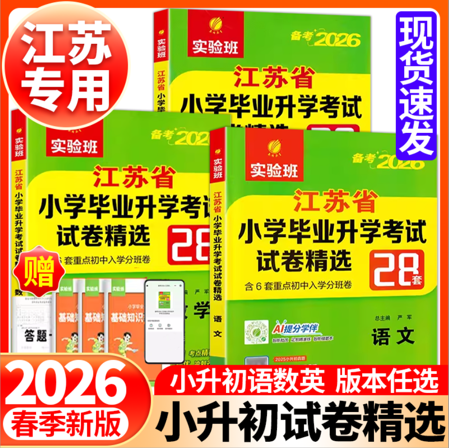 【江苏专用】26小升初语文数学英语小学毕业升学考试试卷精选28套苏教版春雨江苏13大市重点初中招生卷分班考试必刷题小升初真题卷