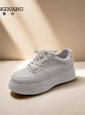 菱光2024秋季新款透气增高小白鞋休闲板鞋女B43DY330