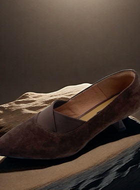 菱光2024秋季新款羊绒皮时尚通勤优雅气质女单鞋工作鞋子B48DM139