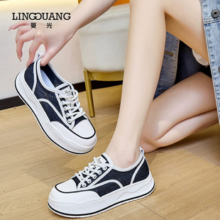 女单鞋 休闲运动鞋 F43K668 2024年网面厚底板鞋 菱光专柜正品