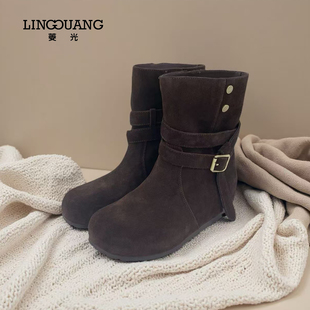 新款 短靴单棉鞋 女鞋 靴平底鞋 N53T6913D 时装 菱光2025冬季