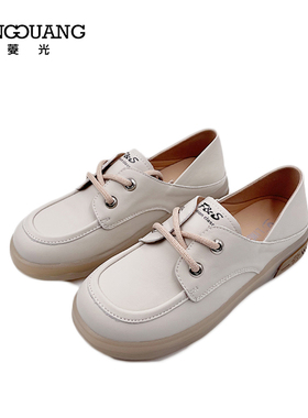 2024春季新款真皮舒适百搭休闲鞋系带两穿小皮鞋时尚潮B43HM770