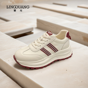 女百搭潮流时尚 网面透气休闲运动鞋 软底B53KS621 春季 菱光2025新款