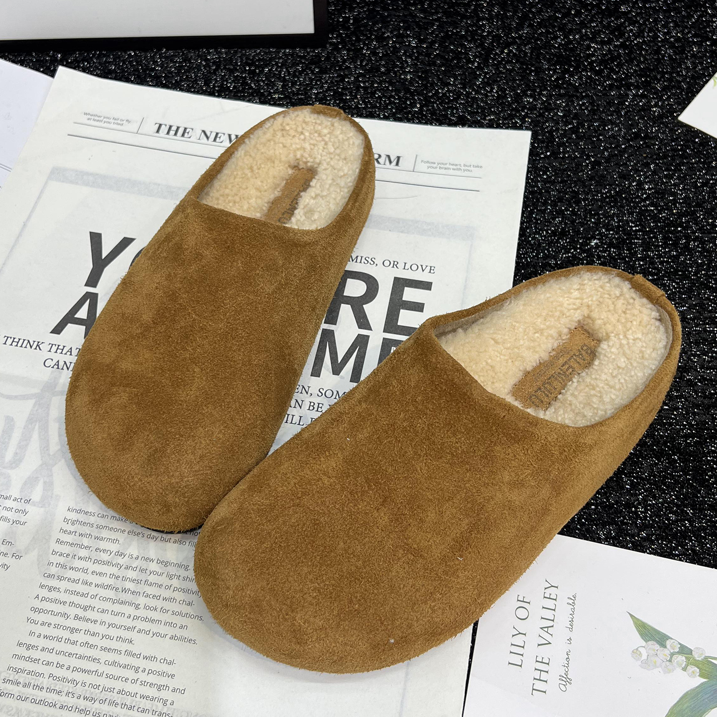 真皮复古厚底毛毛拖鞋外穿包头拖