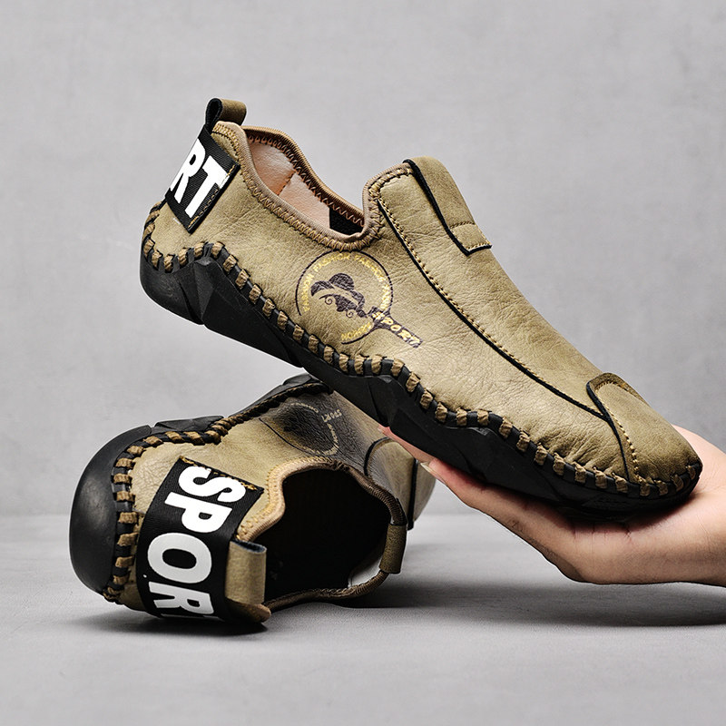 大码男鞋春秋潮流软底皮鞋轻便开车豆豆鞋时尚潮一脚蹬懒人休闲鞋,流行男鞋,时尚休闲鞋,淘宝优惠券,粉丝福利购,淘宝优惠卷