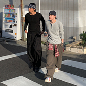 T恤男士 秋季 修身 MRCYC华夫格亨利领长袖 百搭打底衫 韩系老钱风穿搭