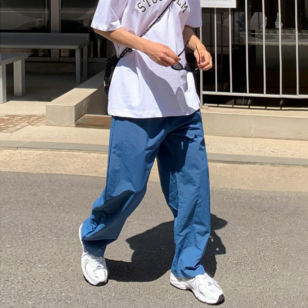 MRCYC韩版男纯色宽松直筒休闲裤