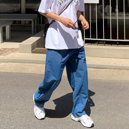MRCYC韩版男纯色宽松直筒休闲裤