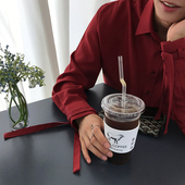 衬衫 MRCYC 韩系潮流帅气很仙 上衣宽松痞帅长袖 秋季 百搭衬衣男士