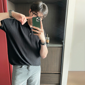 夏季 宽松短袖 Polo衫 MRCYC高级感翻领针织T恤男士 韩系潮流半袖 保罗