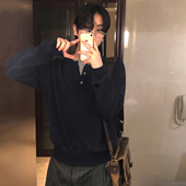 宽松休闲针织打底衫 MRCYC亨利领复古毛衣男士 秋季 韩系老钱风穿搭