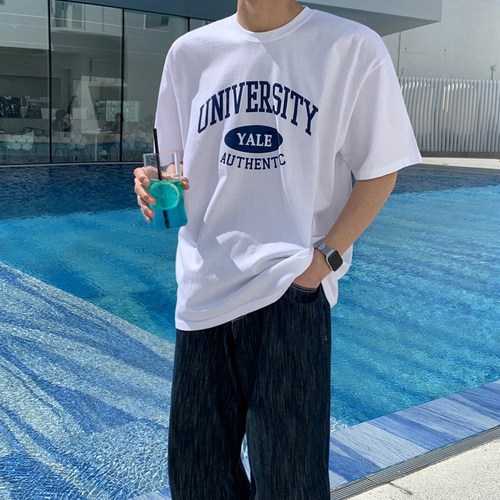 MRCYC韩版男士字母印花宽松半袖