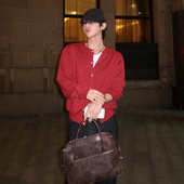 MRCYC老钱风针织开衫 宽松休闲毛衣外套韩系高级感圆领上衣 男秋季