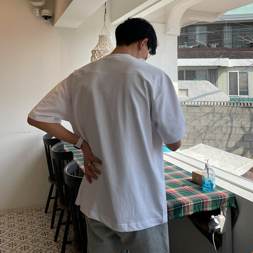 MRCYC韩版男宽松纯色短袖打底衫