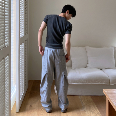 MRCYC松弛感运动灰色卫裤男士夏