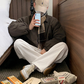 MRCYC日系复古翻领棉服男士 冬季 保暖棉衣韩系宽松高级感棉袄外套