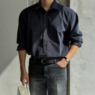 新款 MRCYC复古风纯色长袖 2026春季 男士 韩系宽松休闲衬衣外套 衬衫