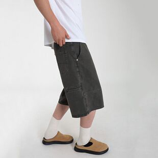 七分裤 MRCYC设计感牛仔短裤 子韩系通勤工装 宽松休闲中裤 潮 男夏季