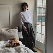 MRCYC简约风堆堆领长袖 韩系潮流百搭内搭 纯棉打底衫 T恤男士 秋冬季