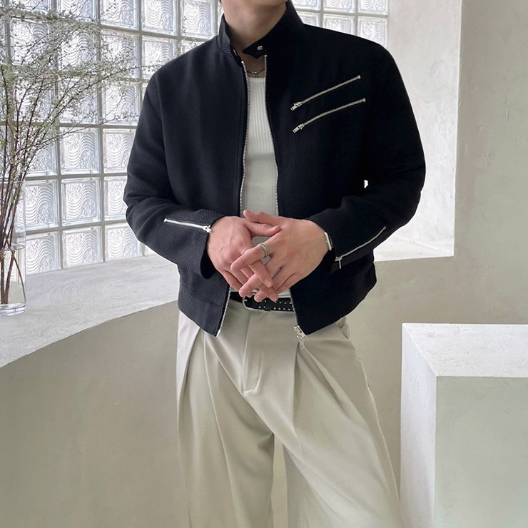 MRCYC韩版宽松立领短款夹克