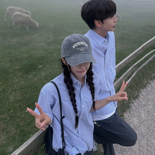 衬衣 宽松通勤穿搭韩系宽松情侣短袖 MRCYC日系简约休闲衬衫 男夏季