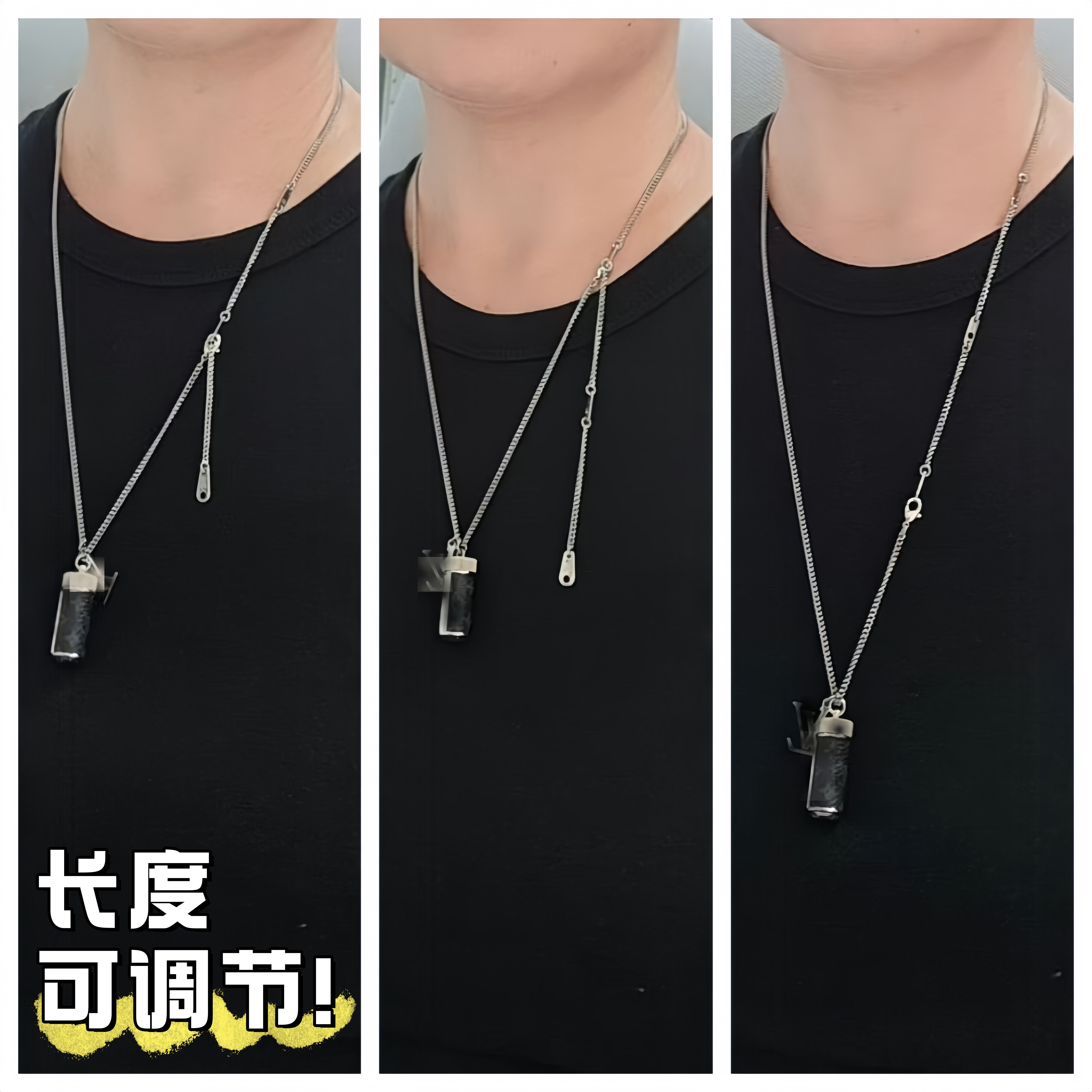 纯钛项链长度可调节2.8/3.5批角链亲肤低敏不脱色不生锈时尚百搭