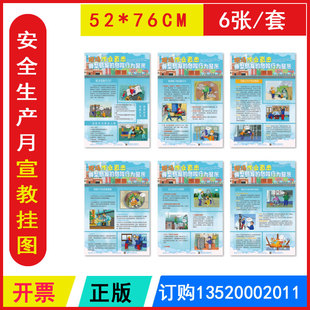 现场作业直击 典型易发的危险行为警示挂图6张/套 2026年安全生产月宣传海报招贴画安全宣传海报招贴画图片壁挂 包发票 H