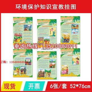 包发票HAT218环境保护知识宣教挂图6张 套019年安全月海报