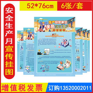 包发票 生产经营单位全员安全生产责任清单宣教挂图6张2026年全国安全生产月海报图片标语墙贴橱窗壁报招贴宣传画培训资料BAT2308