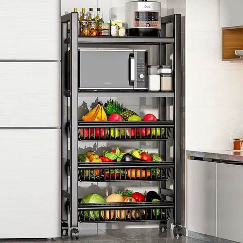 厨菜篮子厨房置物架家用多功能科移动货架落地多层蔬菜收纳架