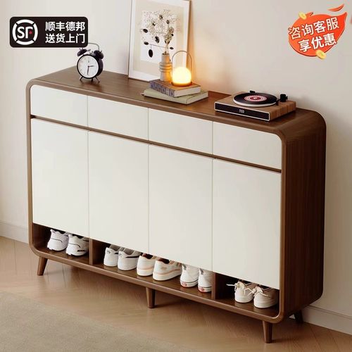 实木鞋柜家用门口收纳一体靠墙