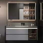 119暗装 定制79 109 龙头岩板无缝盆蜂窝铝浴室柜组合洗漱台