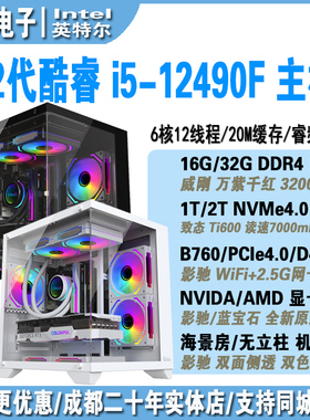 Intel酷睿i5 12490f/5060/5060ti/7650gre/9060xt 8g电脑游戏主机