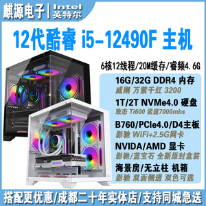 Intel酷睿i5 12490f/5060/5060ti/7650gre/9060xt 8g电脑游戏主机