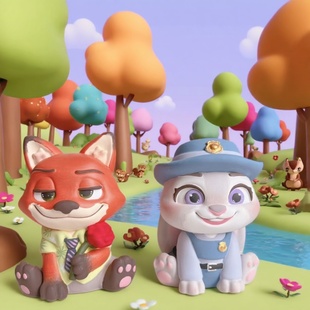 朱迪尼克双人涂色石膏娃娃立体儿童diy手工涂鸦彩绘疯狂动物城