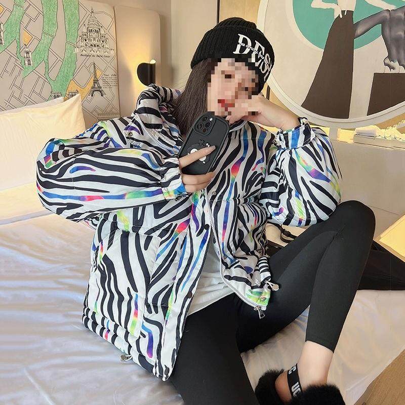 冬季棉服女短款宽松连帽时尚百搭棉衣韩版面包服花棉袄大码潮