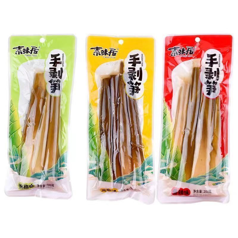 素味居手剥笋开袋即食网红手拨笋香辣泡椒新鲜泡椒味笋尖竹笋酸辣