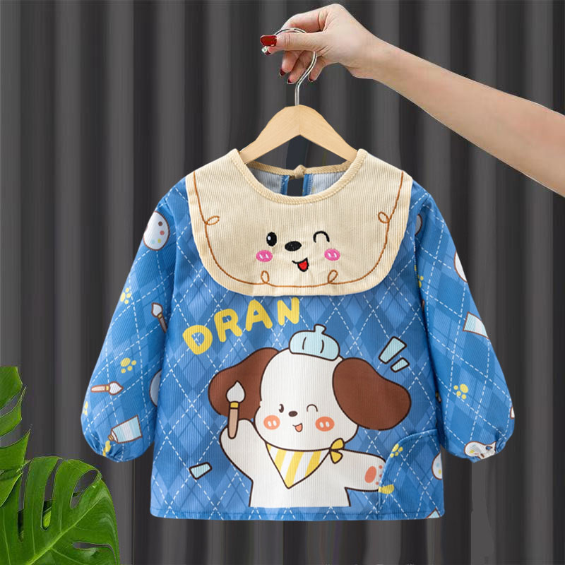 儿童罩衣防水防脏反穿衣围裙宝宝吃饭衣护衣幼儿园婴儿围兜外穿