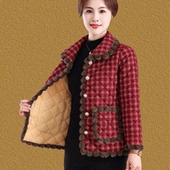 中老年人妈妈冬季 加绒棉衣加厚保暖宽松棉衣外套老人奶奶洋气棉服