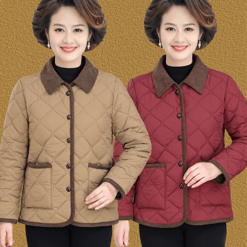 妈妈春秋加棉外套棉衣新款40岁